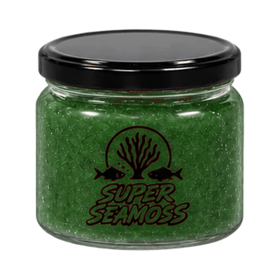 Onyx Purity Seamoss jar with a smooth black lid